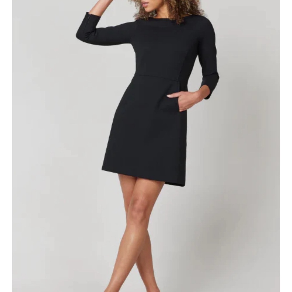 SPANX PERFECT A-LINE 3/4 SLEEVE DRESS- TALL